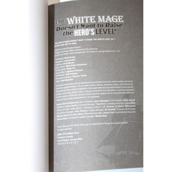 White Mage Doesn't Want to Raise the Heros Level 1 By  Kirie Seven Seas Ent Pb - Picture 3 of 4